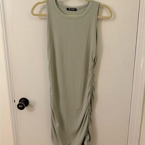 Sleeveless Dress with Ruched Detail in Light Green